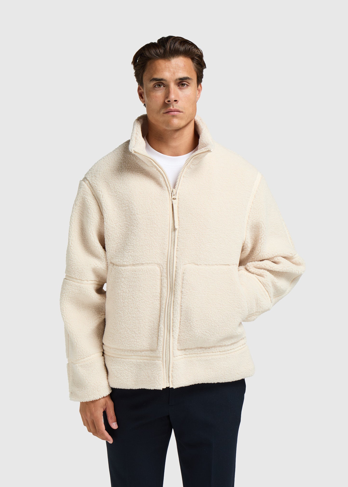 Heren Jas | Fluffy teddy | Wit