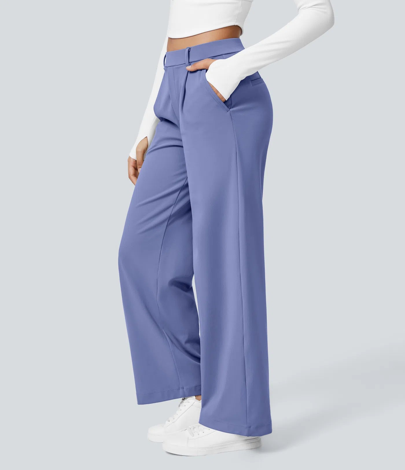 Vrouwen Wijde Pantalon Blauw | Hoge Taille | Rechte Pijpen | Chic & Comfortabel