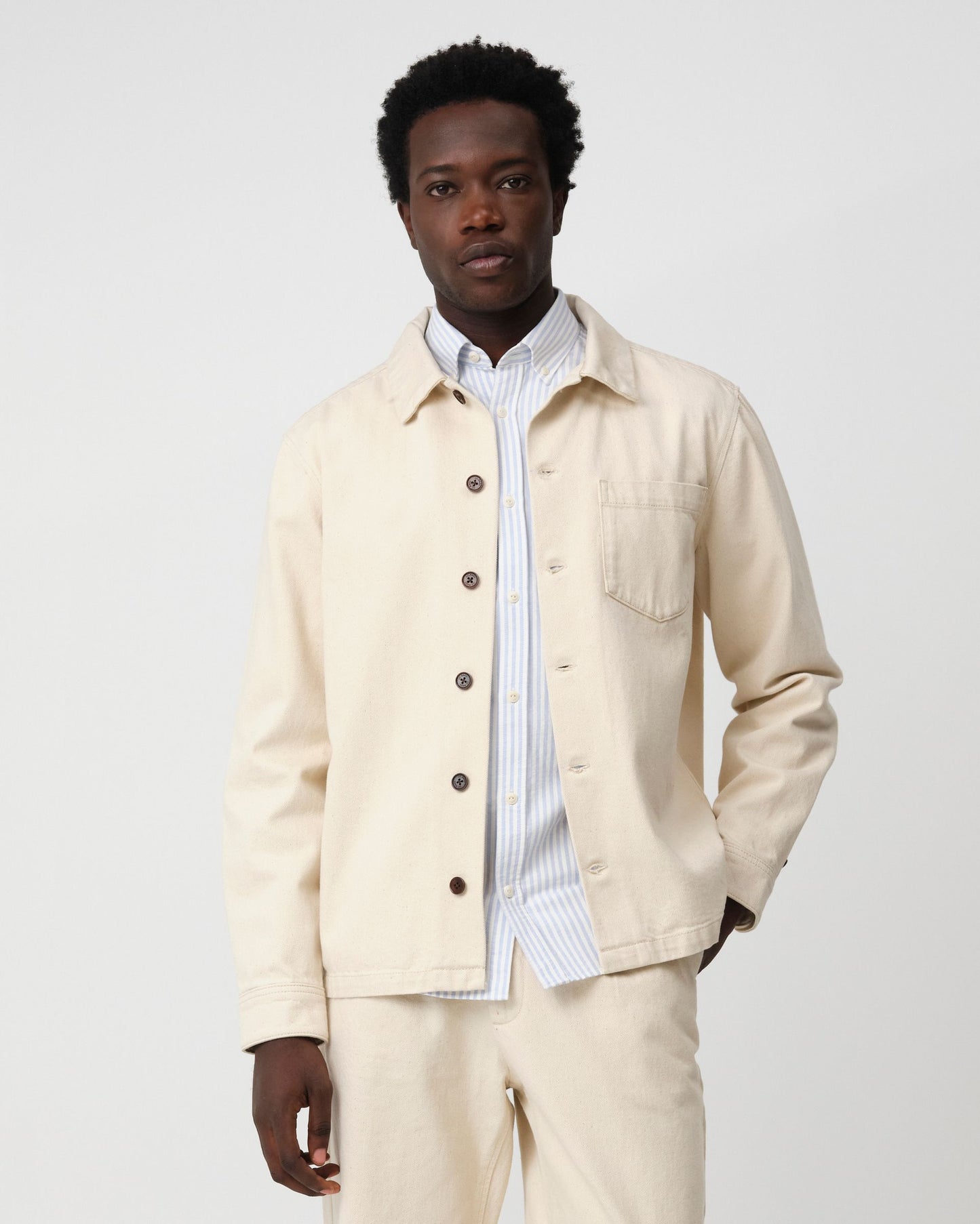 Heren Jack Beige | Casual Overhemdjas van Katoen | Lente Zomer Jas