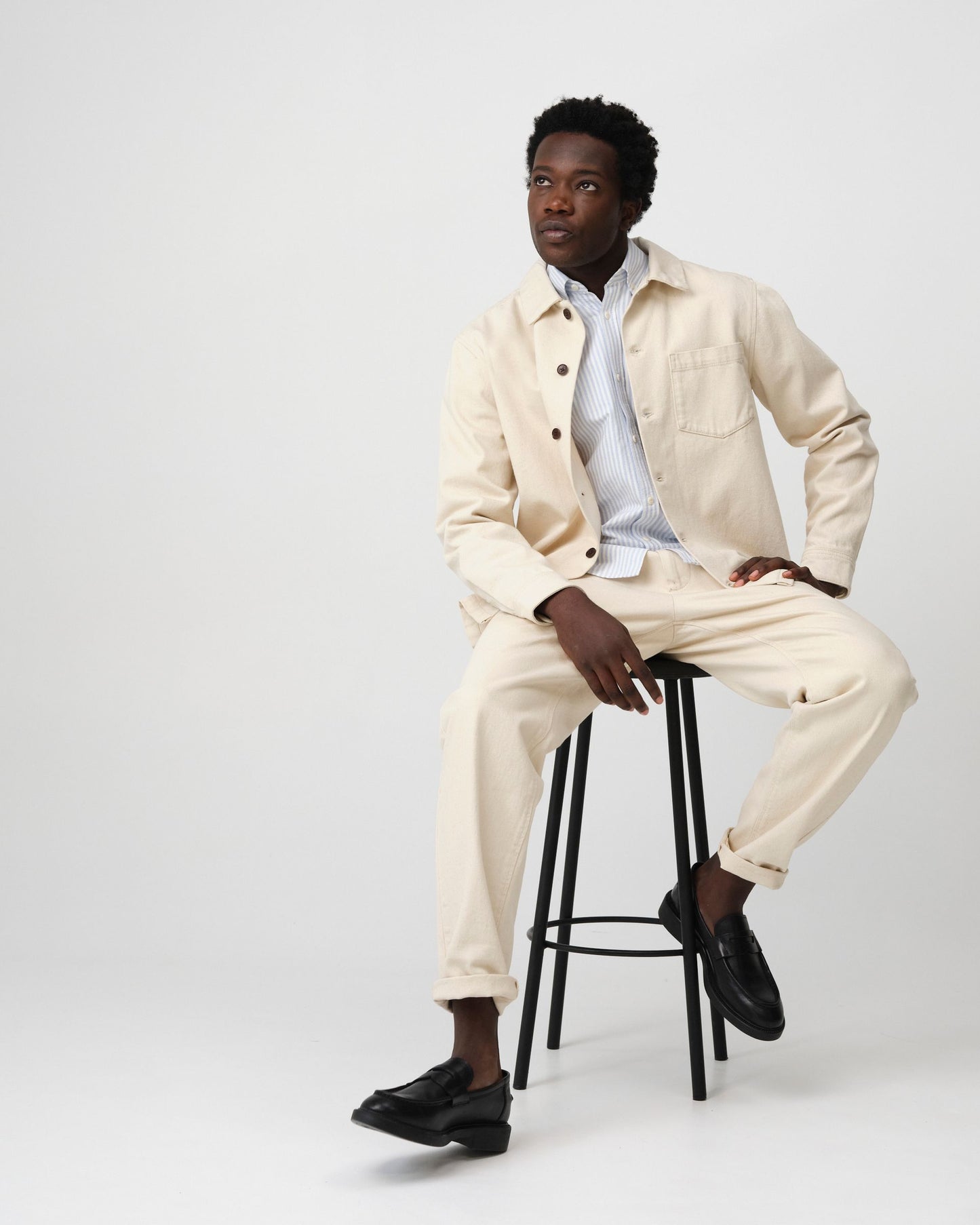 Heren Jack Beige | Casual Overhemdjas van Katoen | Lente Zomer Jas