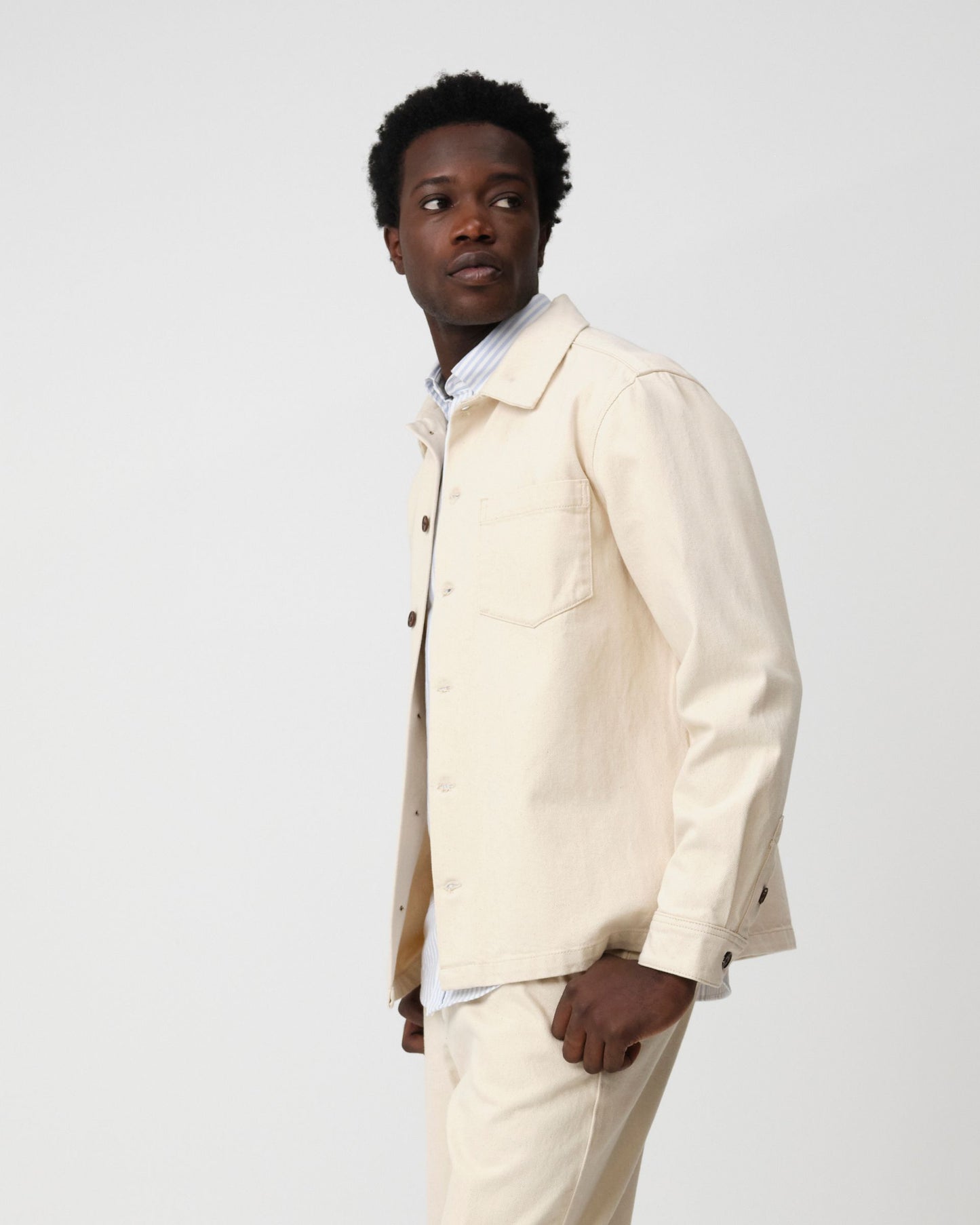 Heren Jack Beige | Casual Overhemdjas van Katoen | Lente Zomer Jas