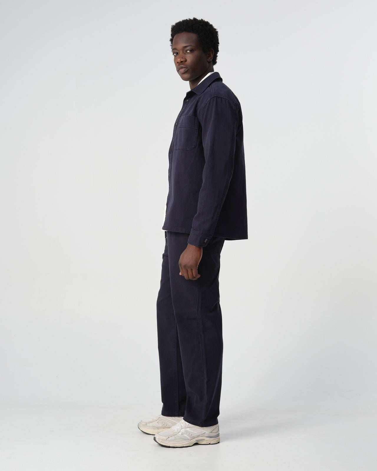Heren Overshirt Donkerblauw | Katoen Jas met Knopen en Borstzakken