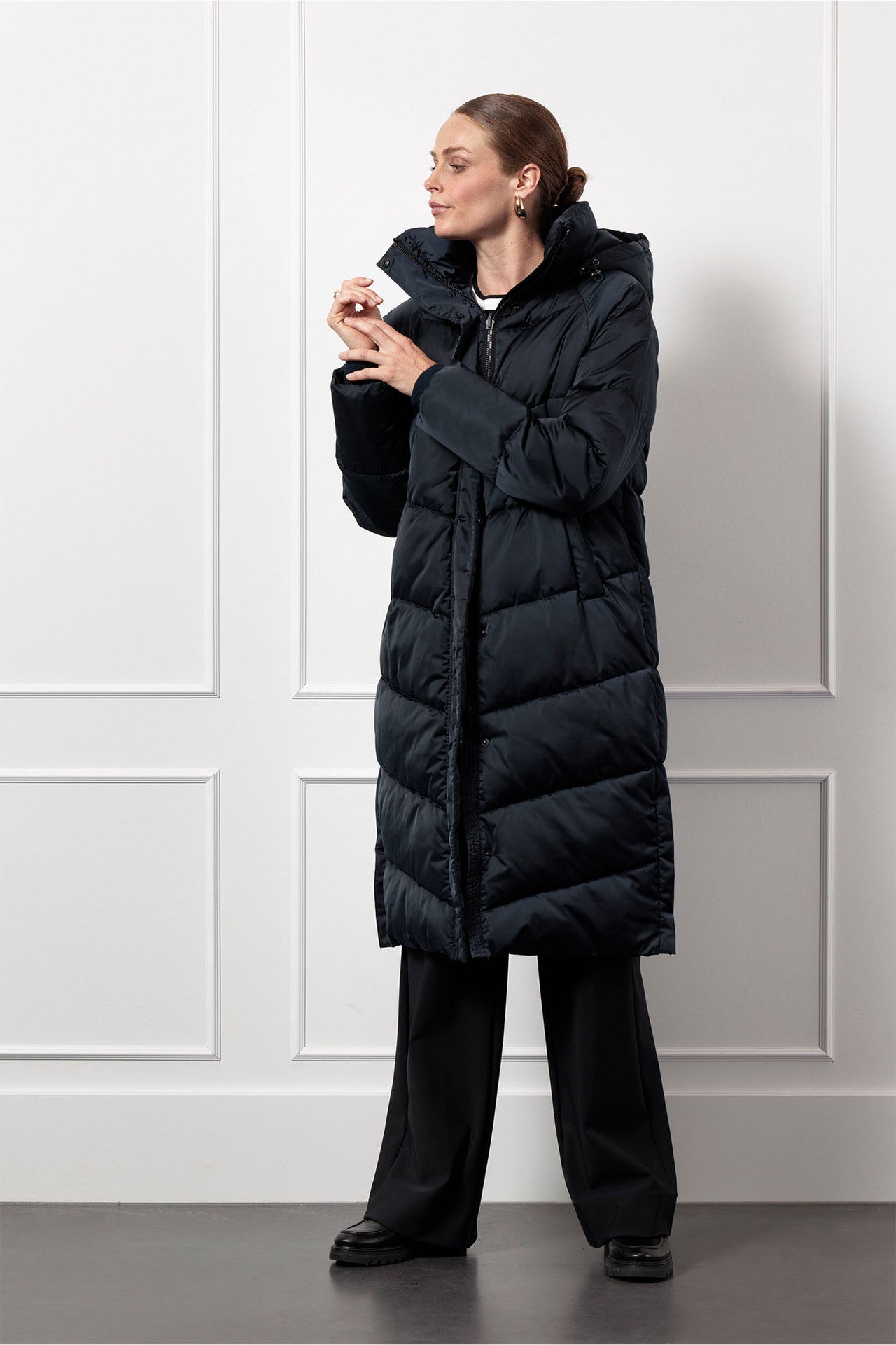 Dames Donsjas Lang | Zwart | Warme Winterjas Met Capuchon