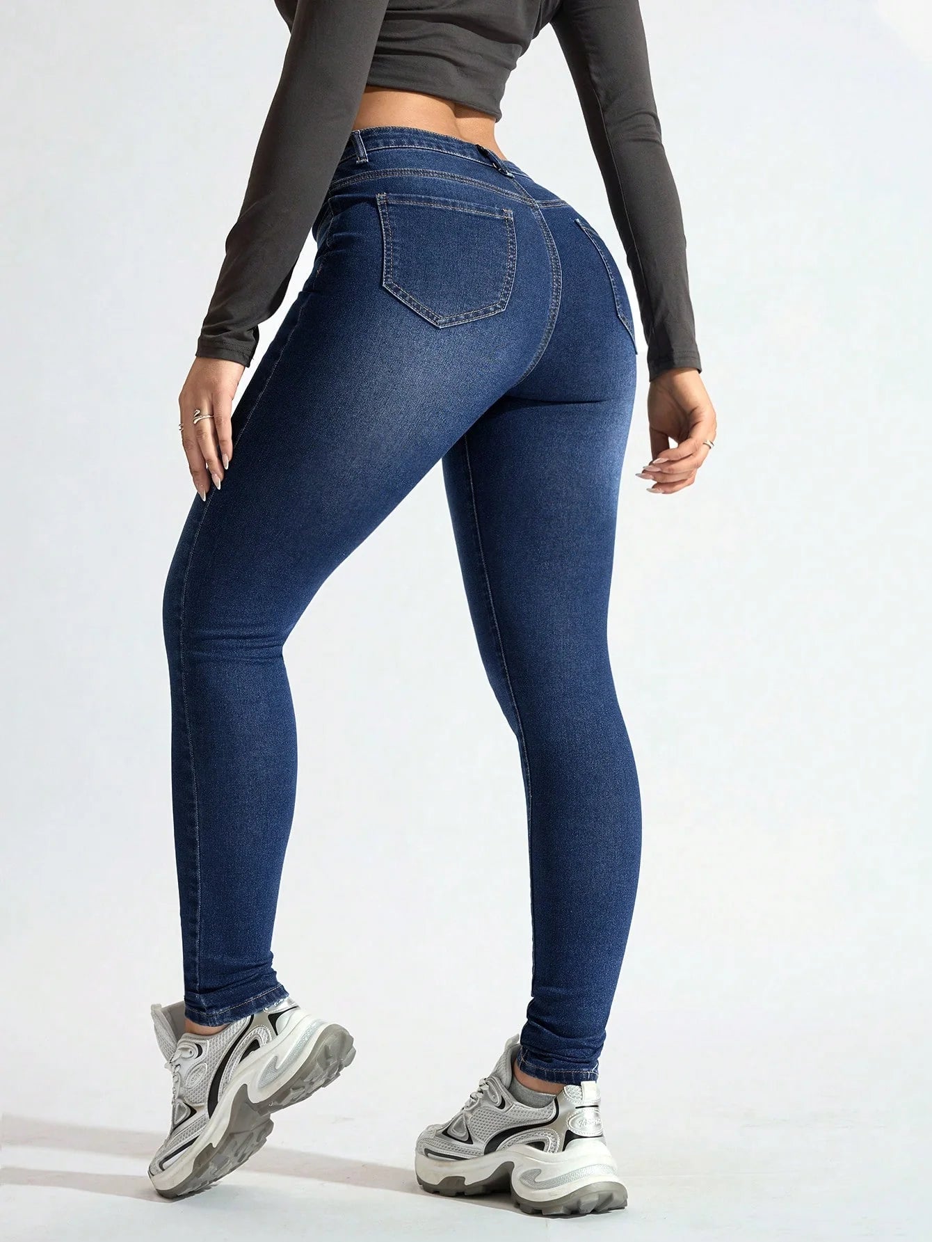Dames Jeans Donkerblauw | Skinny Fit | Hoge Taille