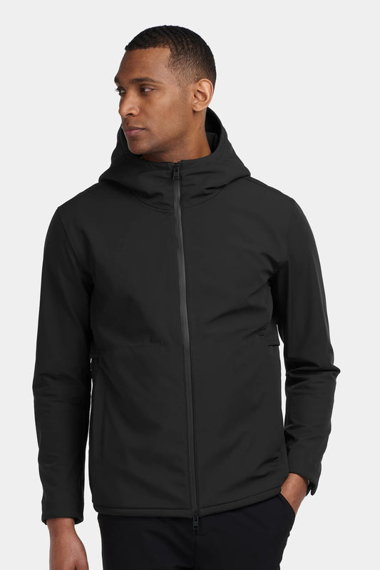 Men's Jacket | Black Softshell Jacket with Hood | Water-repellent & Comfortable