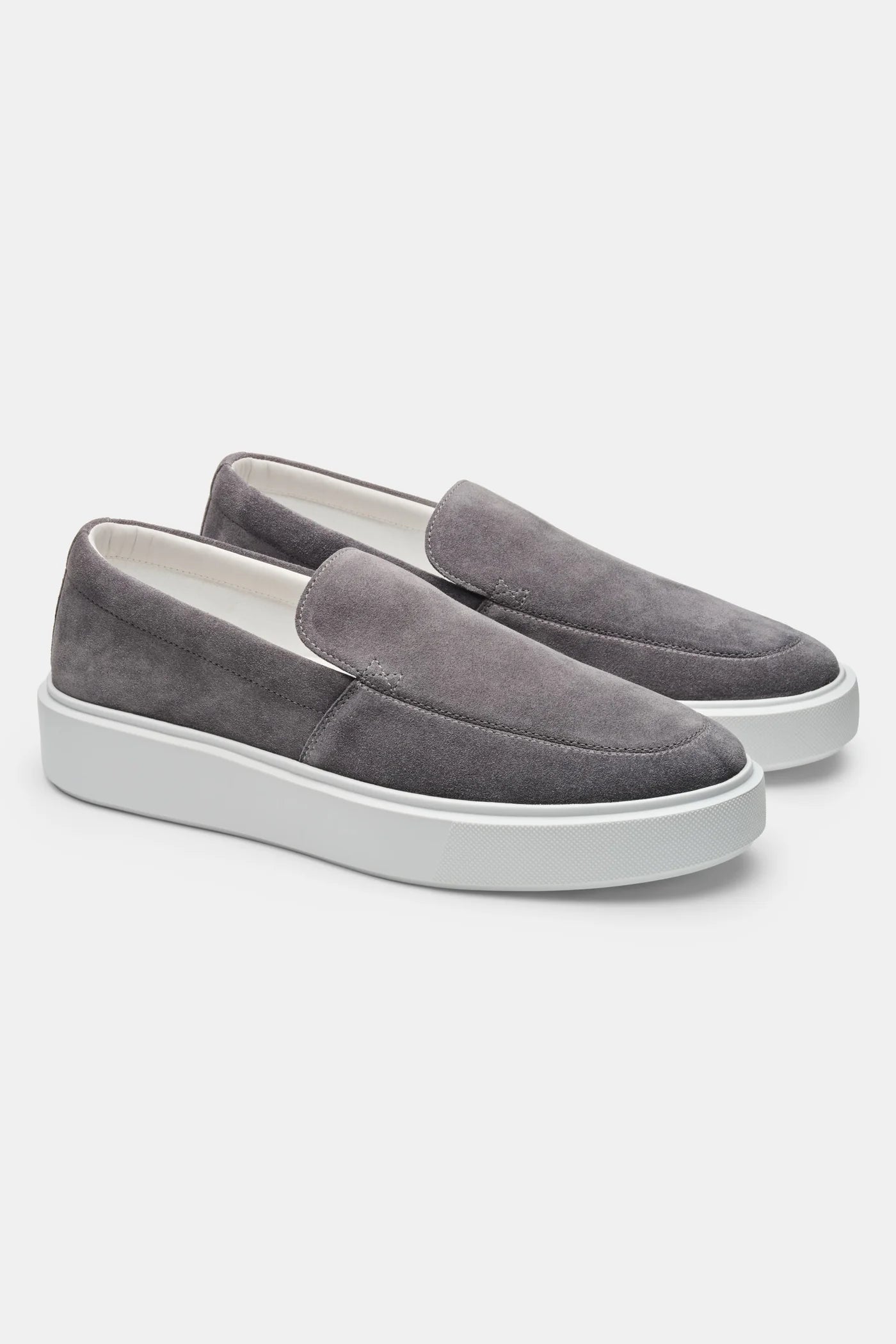 Heren Loafers | Grijs Suède | Dikke Witte Zool & Luxe Comfort