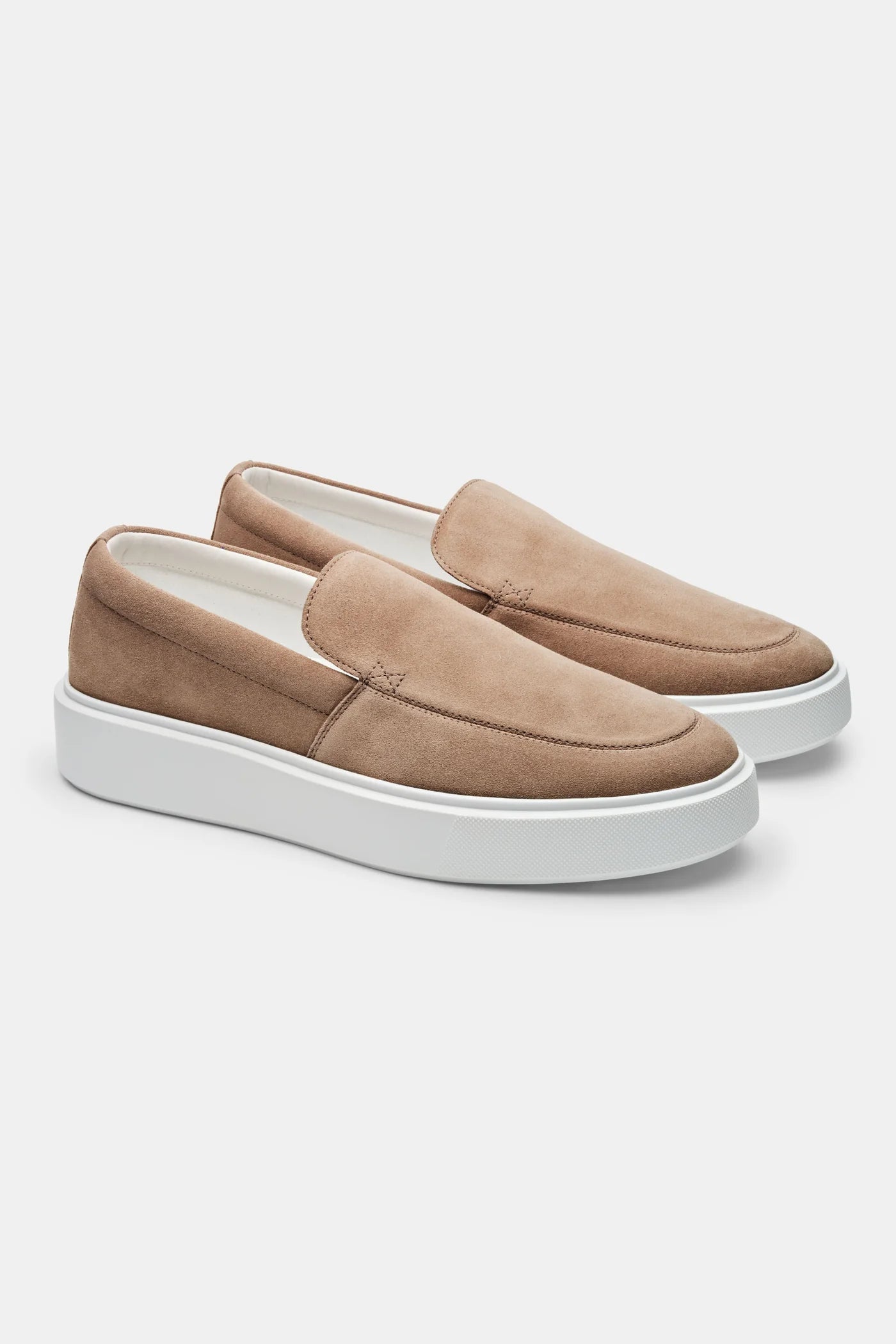 Heren Loafers | Beige Suède | Dikke Witte Zool & Luxe Comfort