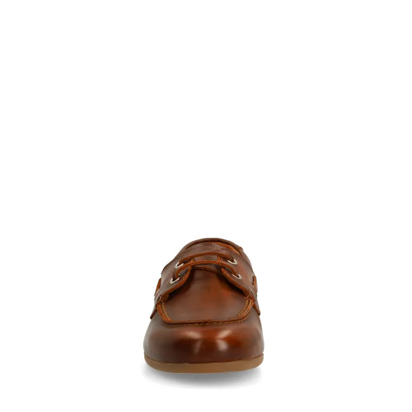 Dames Bootschoenen Leer | Cognac Bruin | Klassieke Instappers met Veters