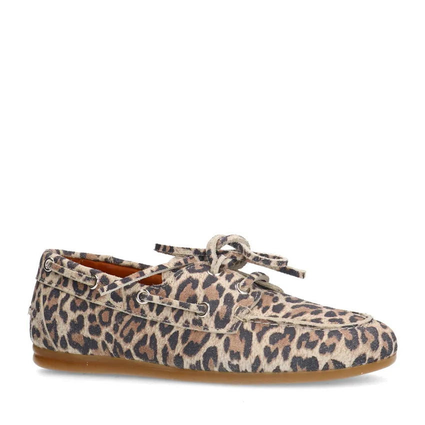 Dames Bootschoenen Suède | Luipaardprint | Instappers met Veters