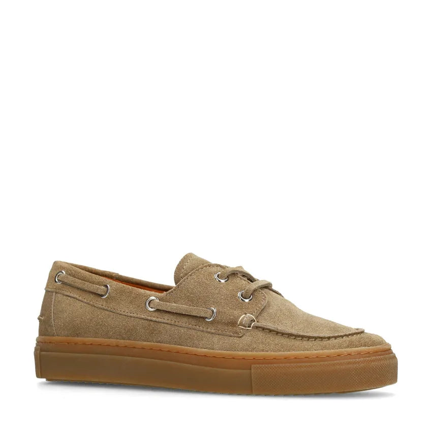 Dames Bootschoenen | Beige Suède | Casual Instappers met Rubberen Zool