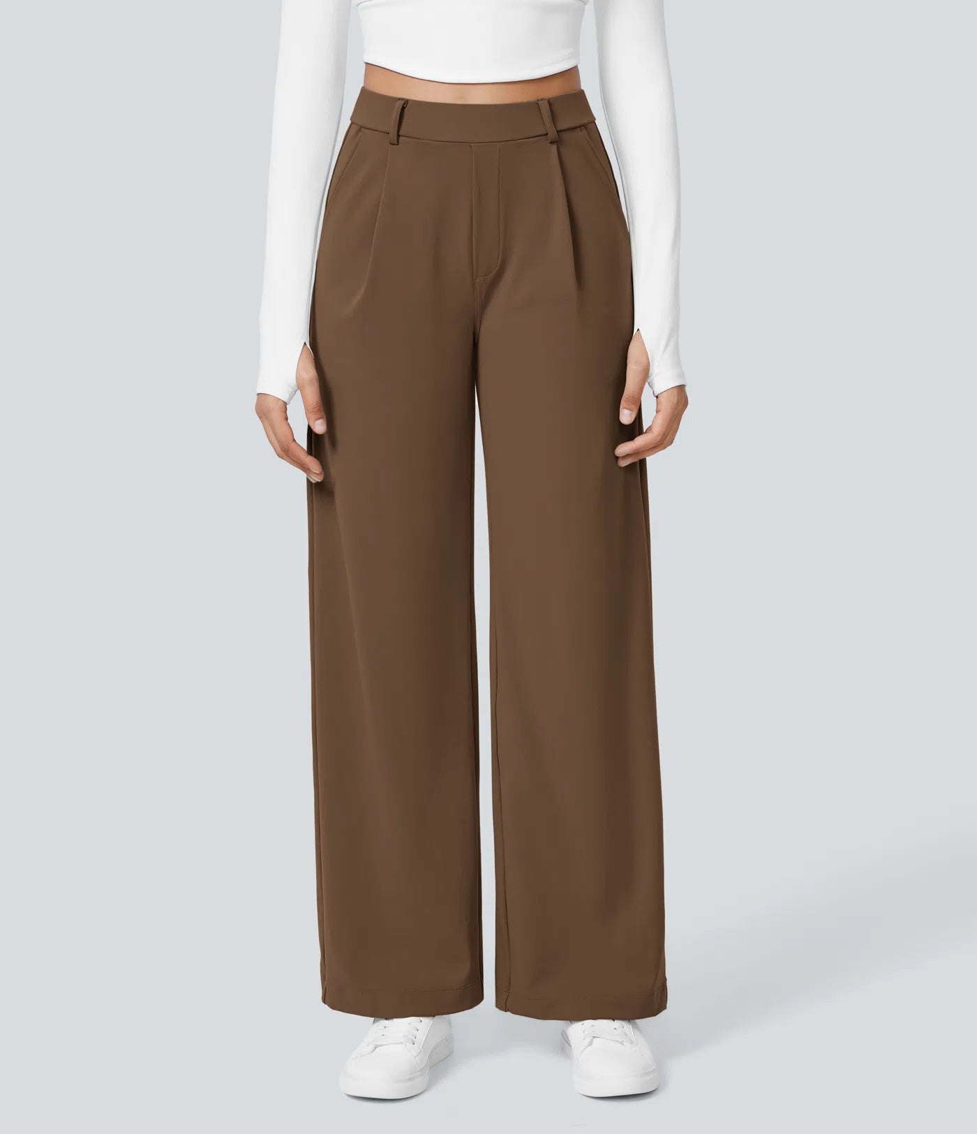 Dames Pantalon | Bruin | Wide-Leg Hoge Taille & Comfortabele Pasvorm