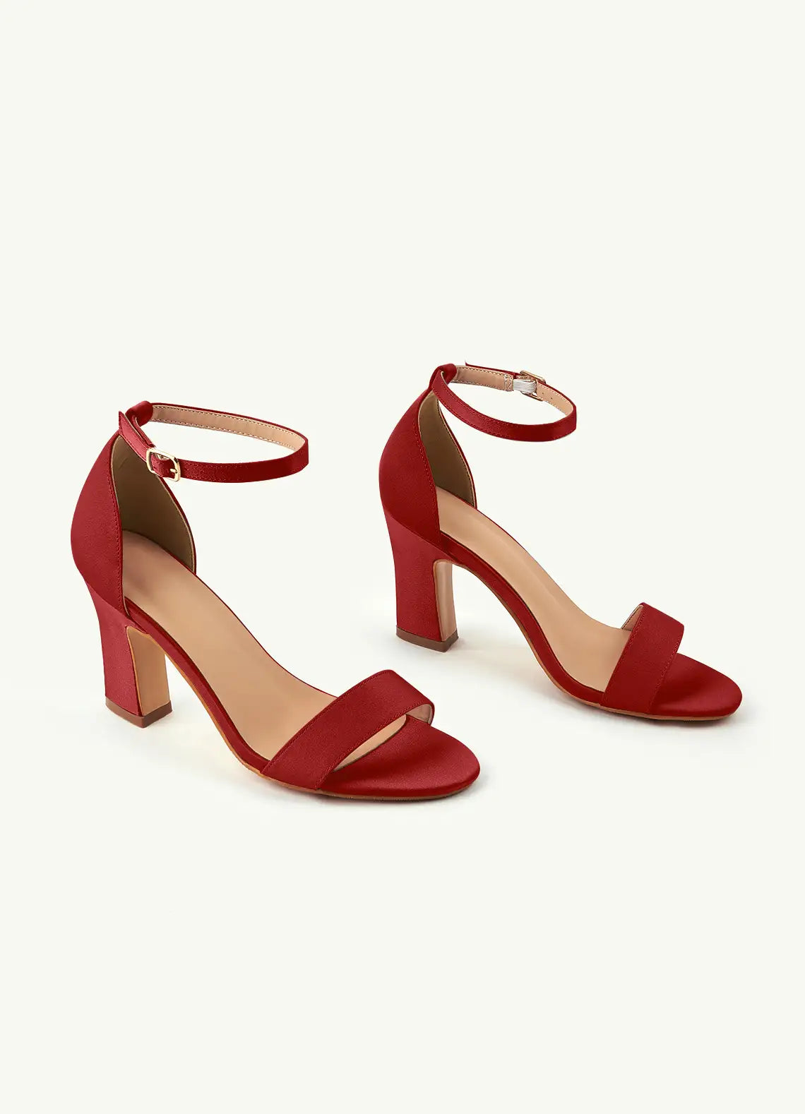 Dames Sandaal Bordeauxrood | Blokhak | Enkelbandje | Suède