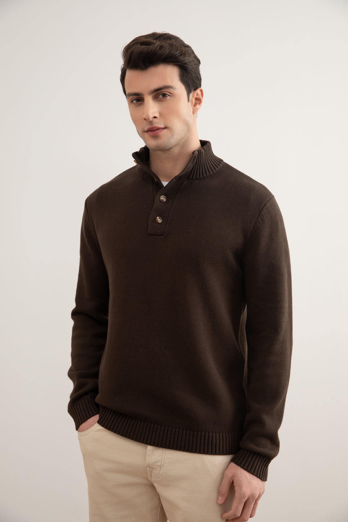 Brown Winter Knit Sweater