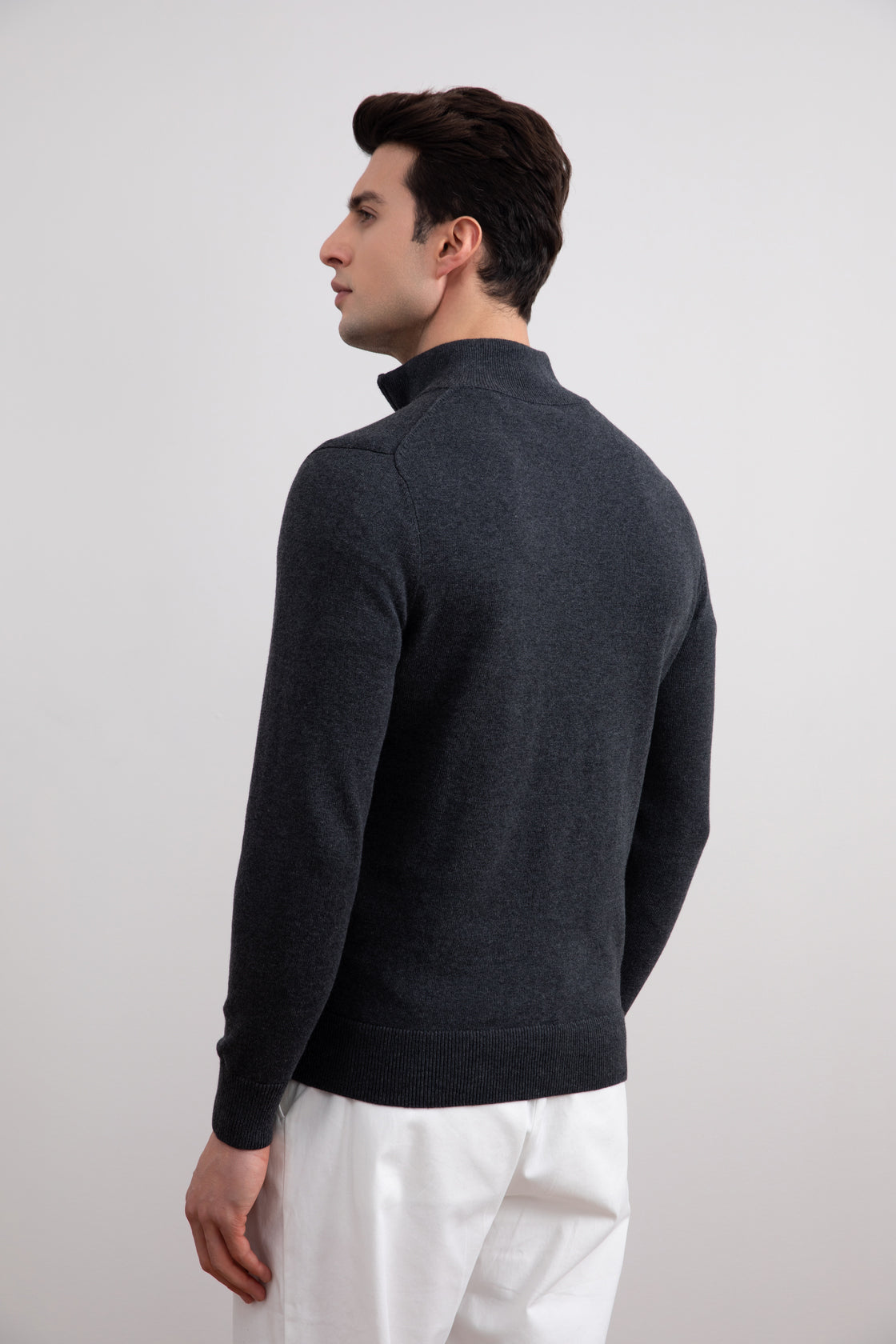 Charcoal Sweater with Half Zip