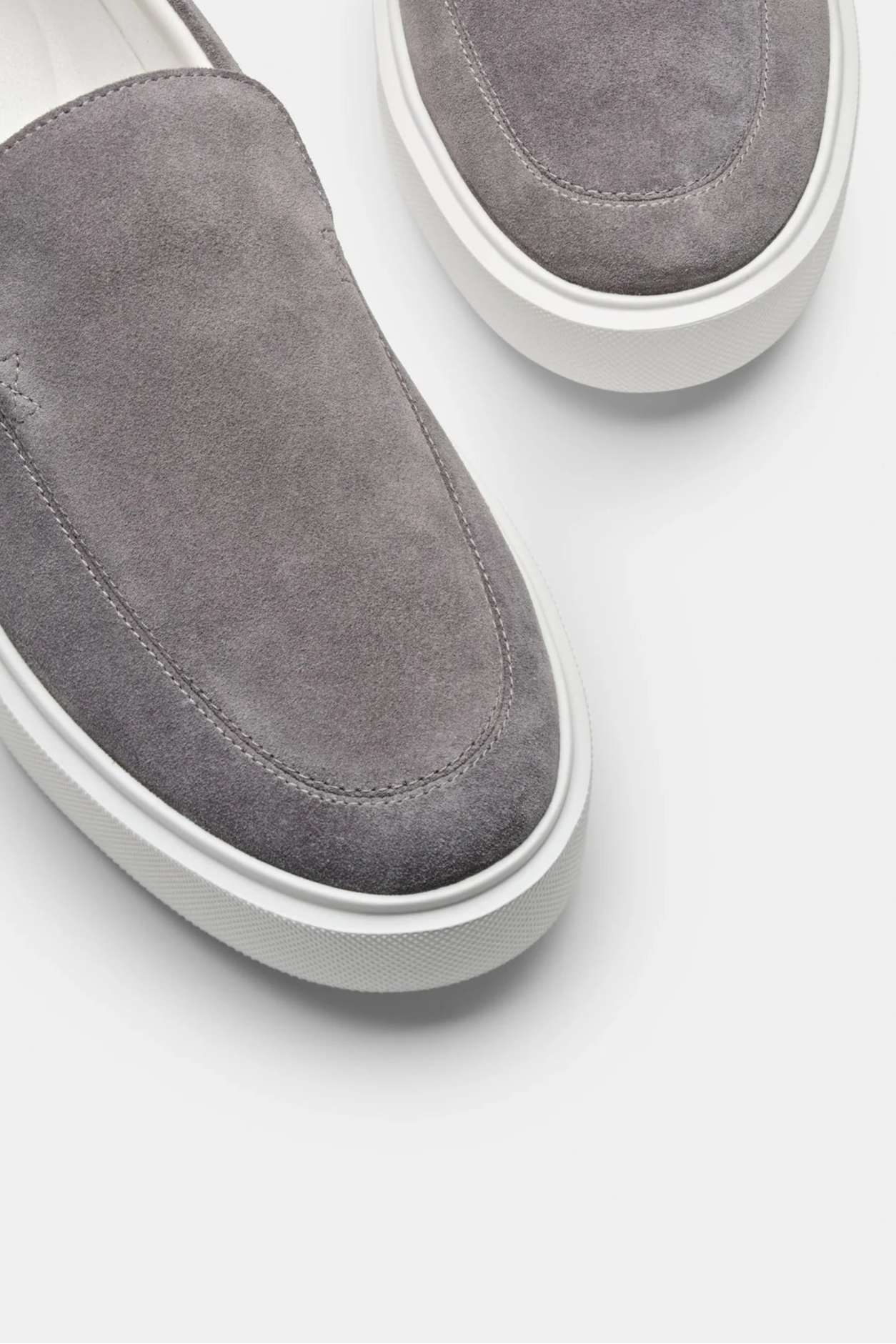 Heren Loafers | Grijs Suède | Dikke Witte Zool & Luxe Comfort