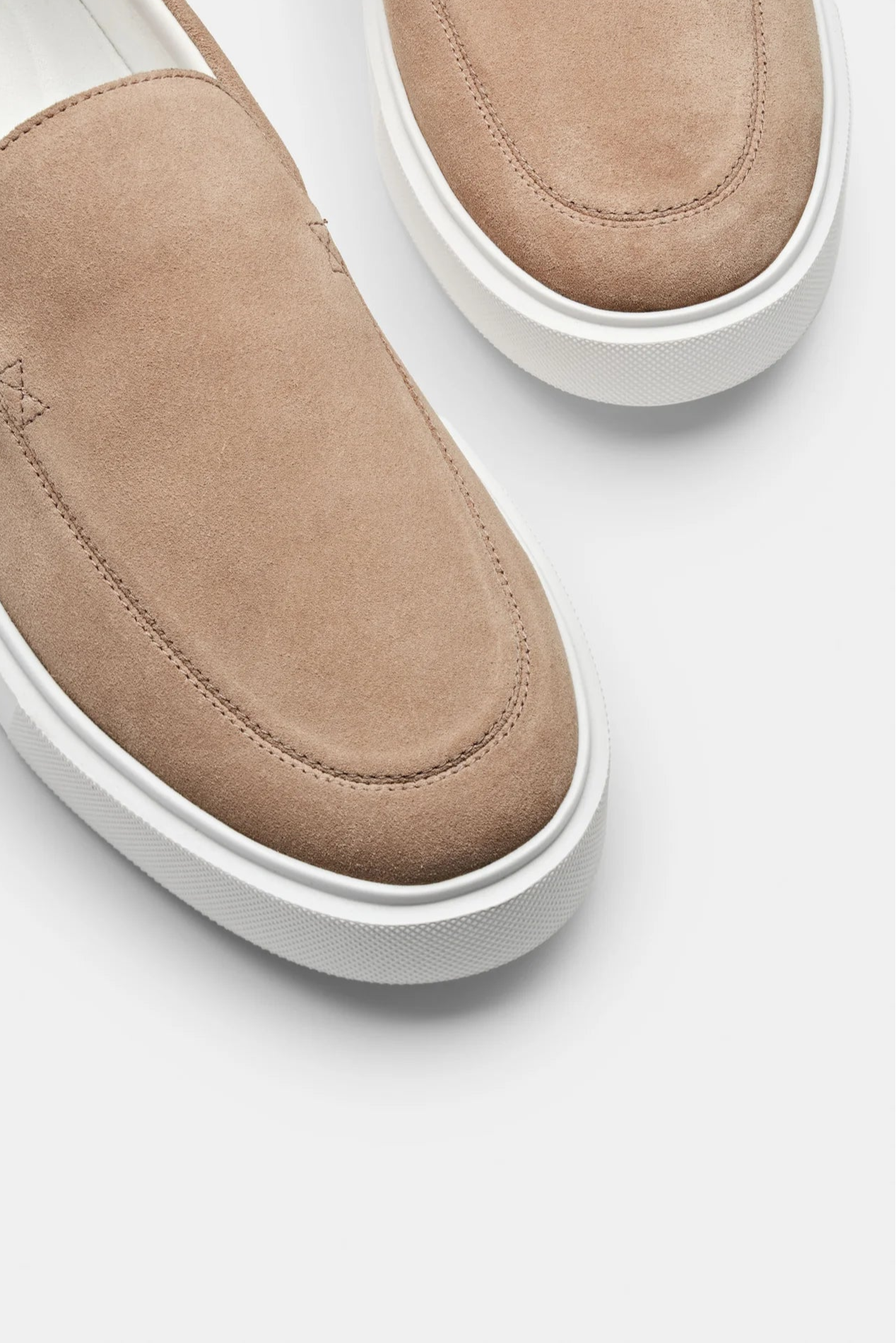 Heren Loafers | Beige Suède | Dikke Witte Zool & Luxe Comfort