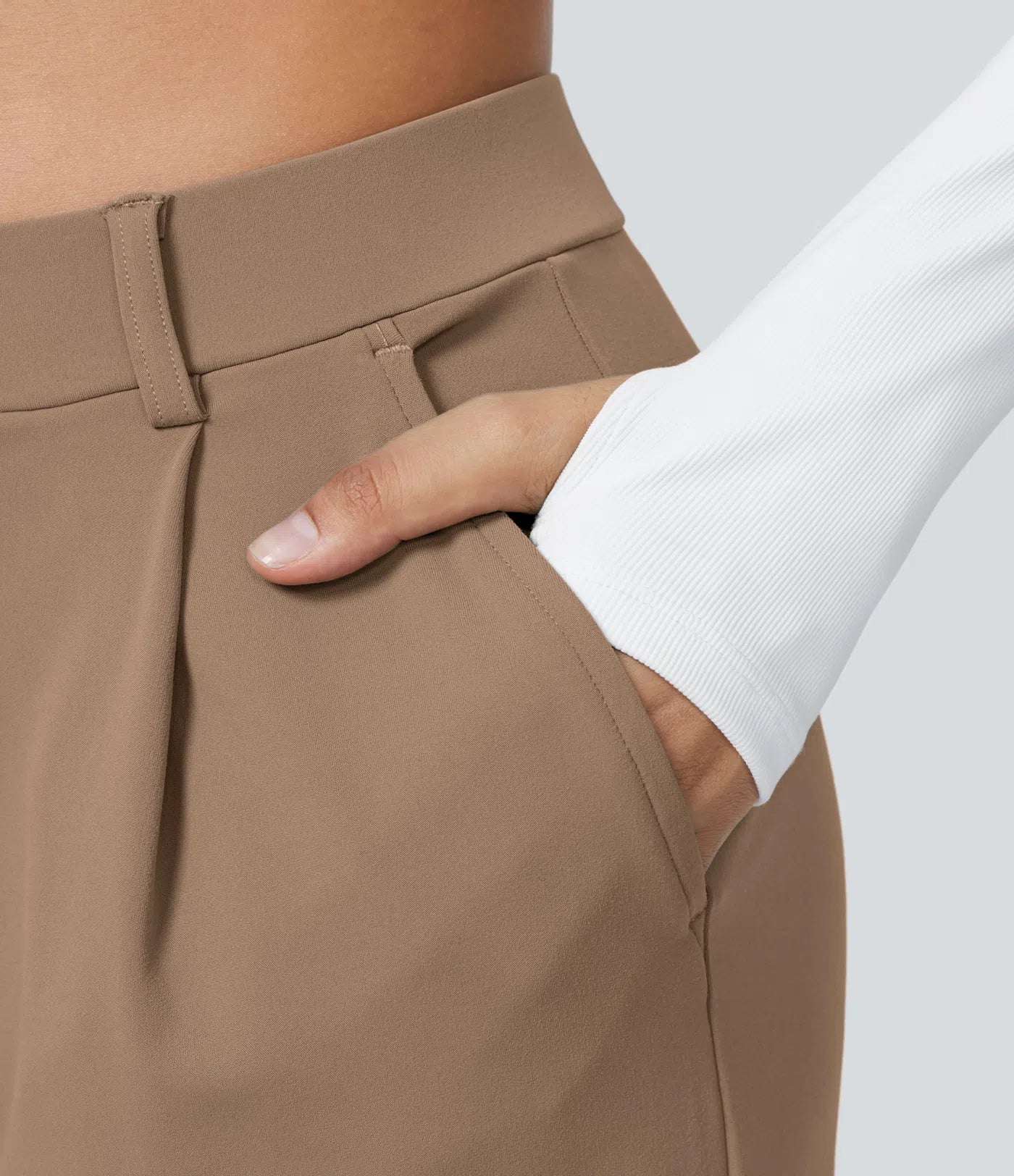 Vrouwen Wijde Pantalon Beige | Hoge Taille | Rechte Pijpen | Chic & Comfortabel