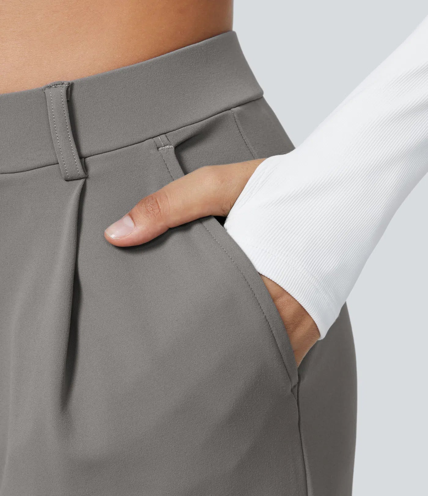 Vrouwen Wijde Pantalon Grijs | Hoge Taille | Rechte Pijpen | Elegant & Comfortabel
