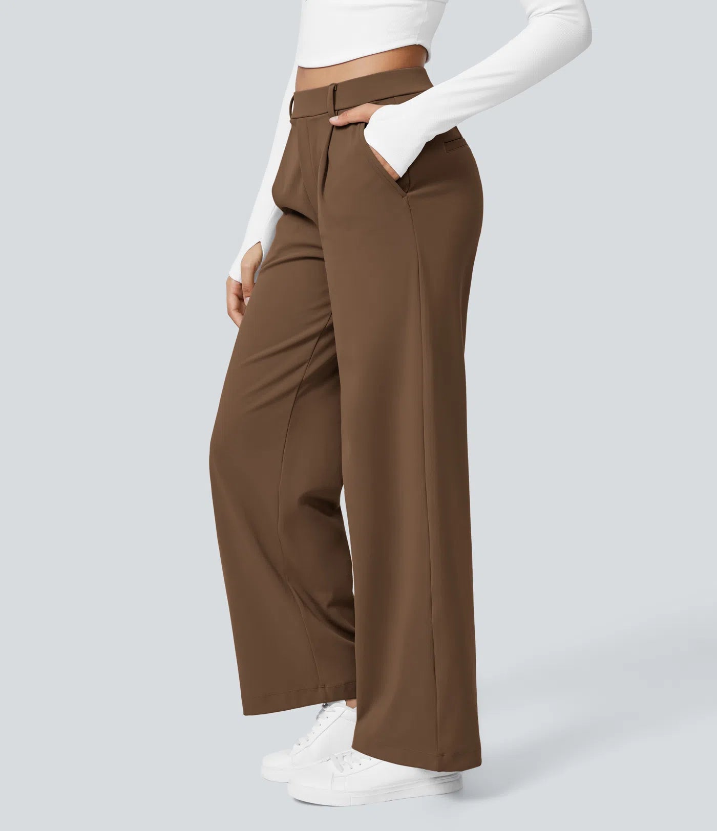 Dames Pantalon | Bruin | Wide-Leg Hoge Taille & Comfortabele Pasvorm