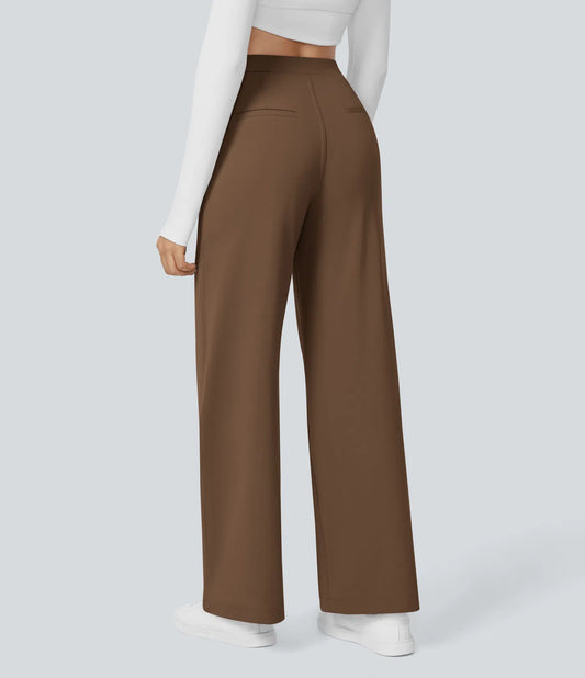 Dames Pantalon | Bruin | Wide-Leg Hoge Taille & Comfortabele Pasvorm