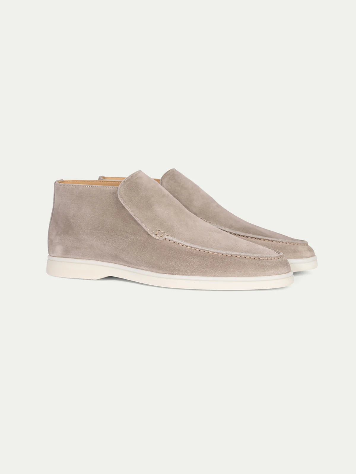 City Loafers Heren Suède Lichtgrijs | Luxe Italiaanse Instappers