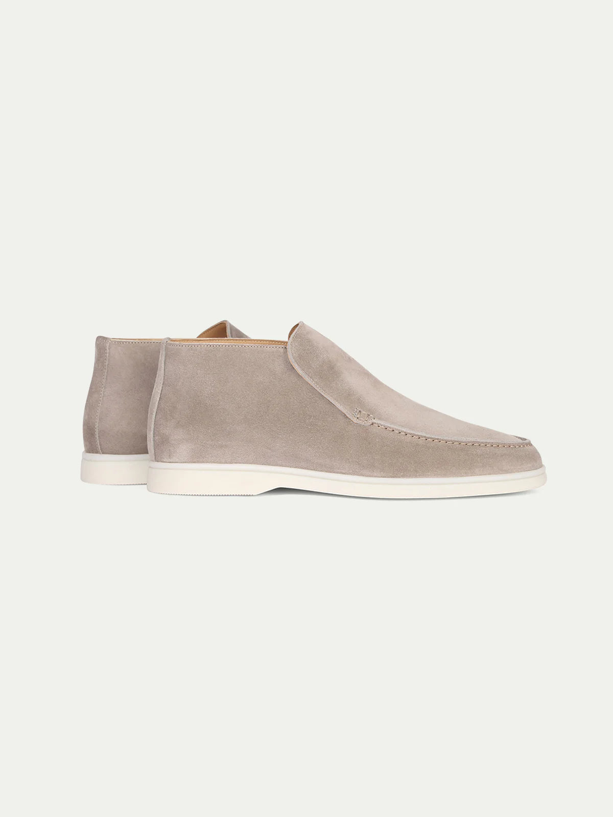City Loafers Heren Suède Lichtgrijs | Luxe Italiaanse Instappers