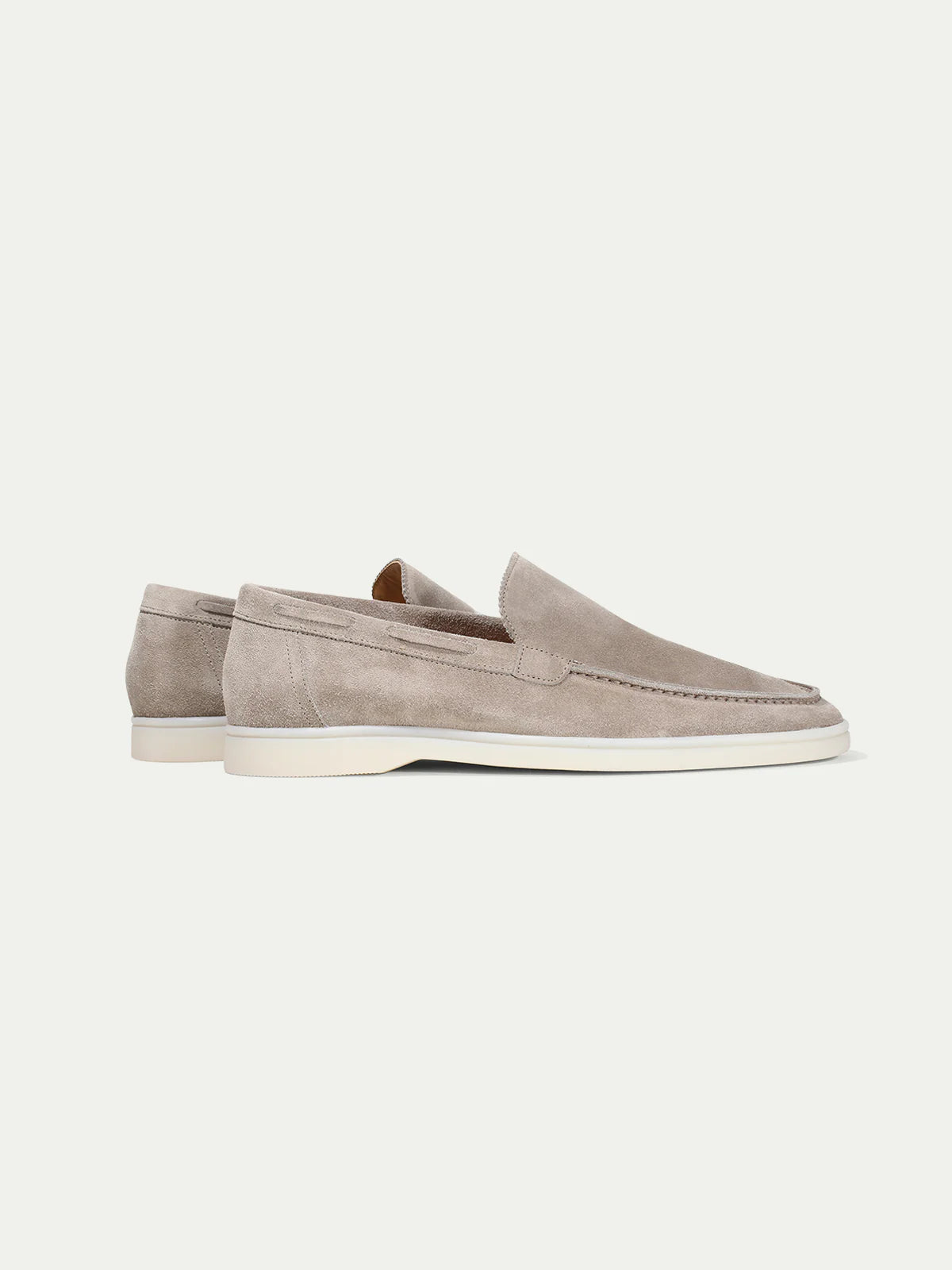 Yacht Loafers Heren | Lichtgrijs Suède | Luxe Italiaanse Instappers Zomer
