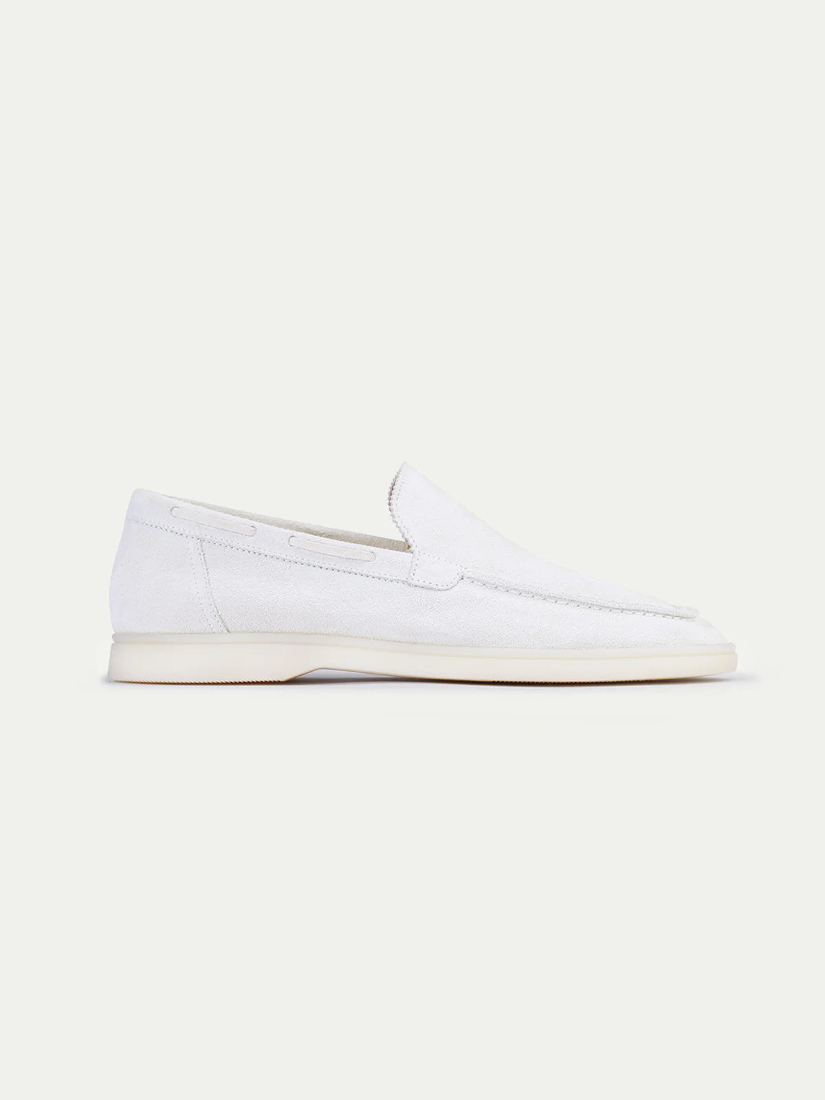 Witte Suède Loafers Heren | Yacht White | Instappers Zomerschoenen