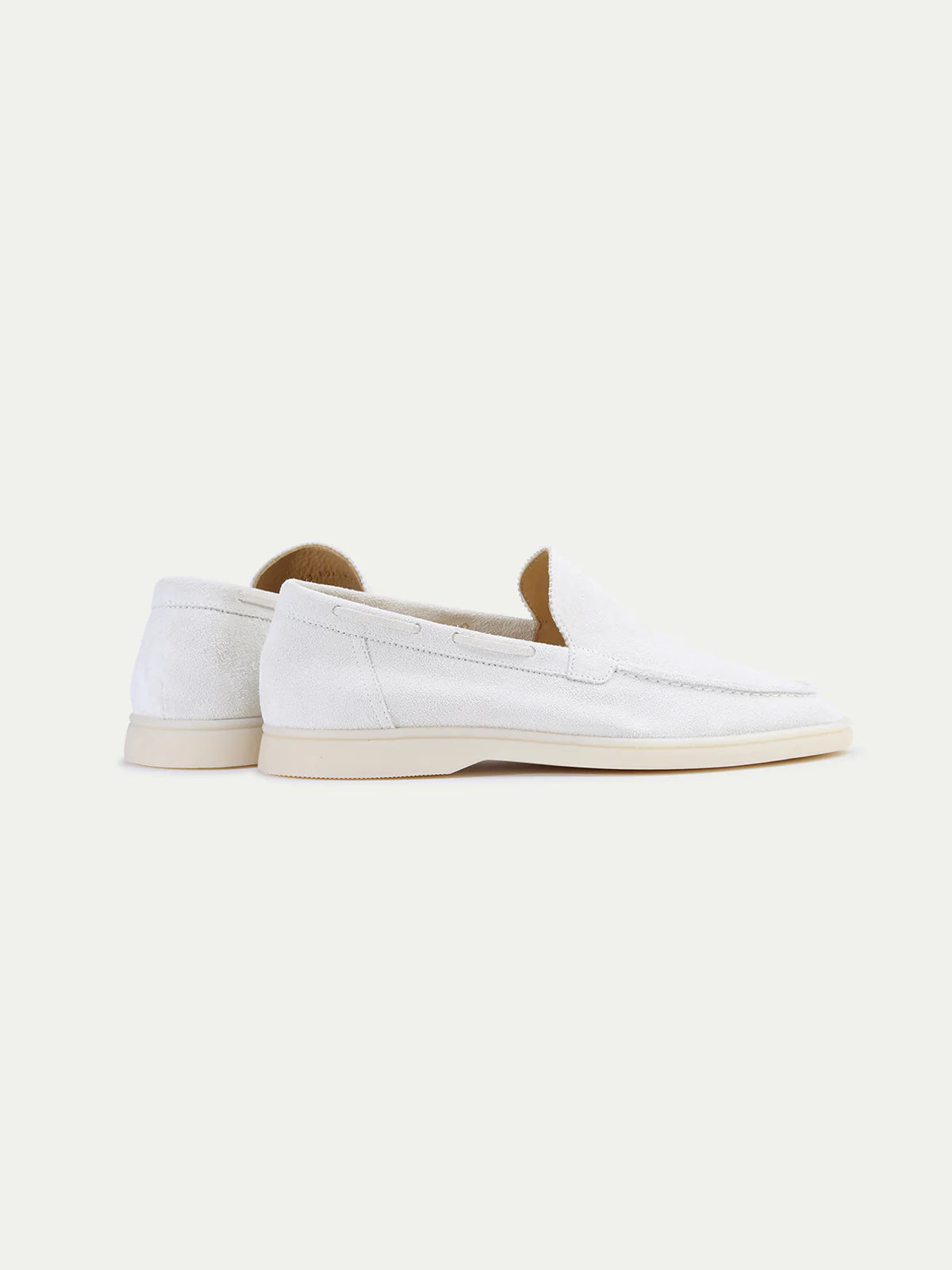 Witte Suède Loafers Heren | Yacht White | Instappers Zomerschoenen