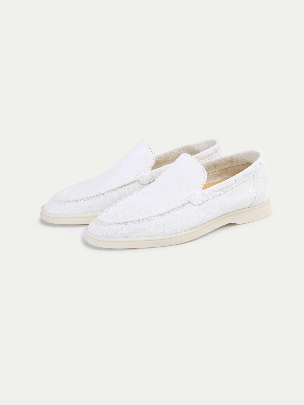 Witte Suède Loafers Heren | Yacht White | Instappers Zomerschoenen