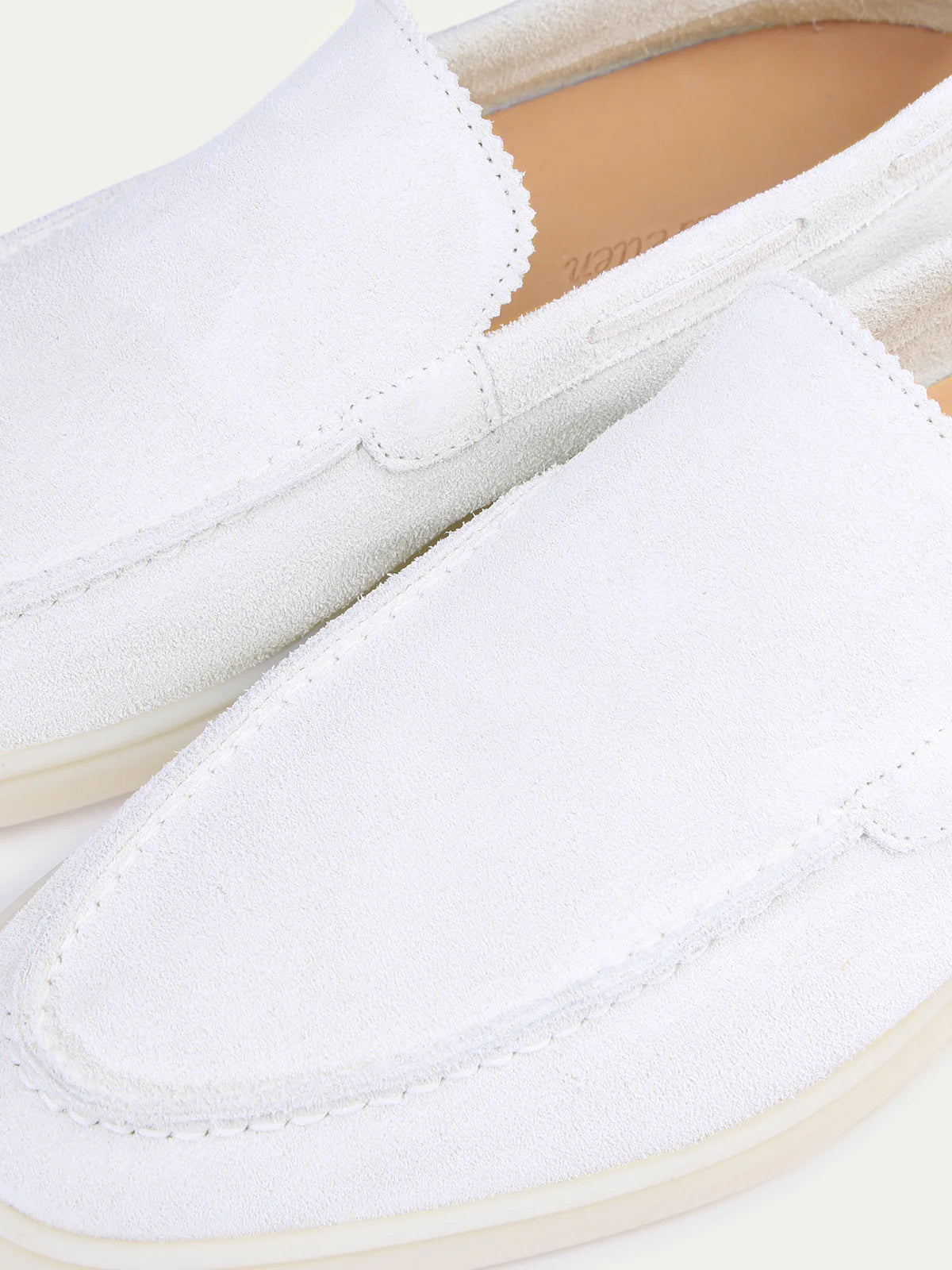 Witte Suède Loafers Heren | Yacht White | Instappers Zomerschoenen