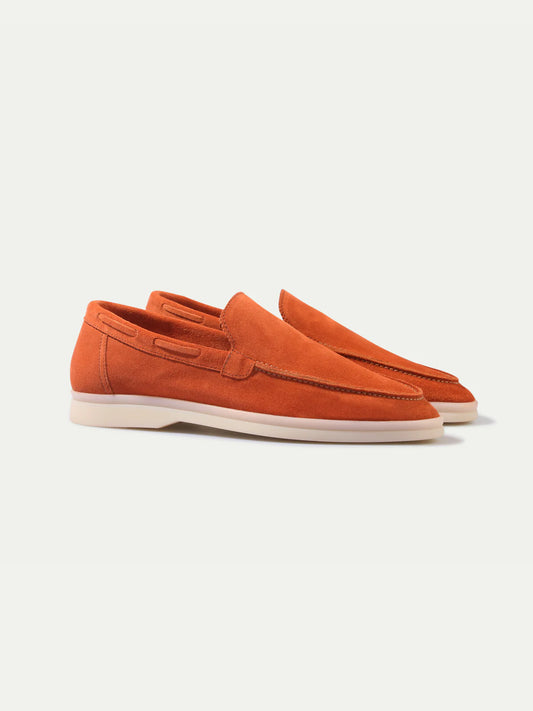 Dames Loafers | Oranje | Suède | Comfortabele Instappers