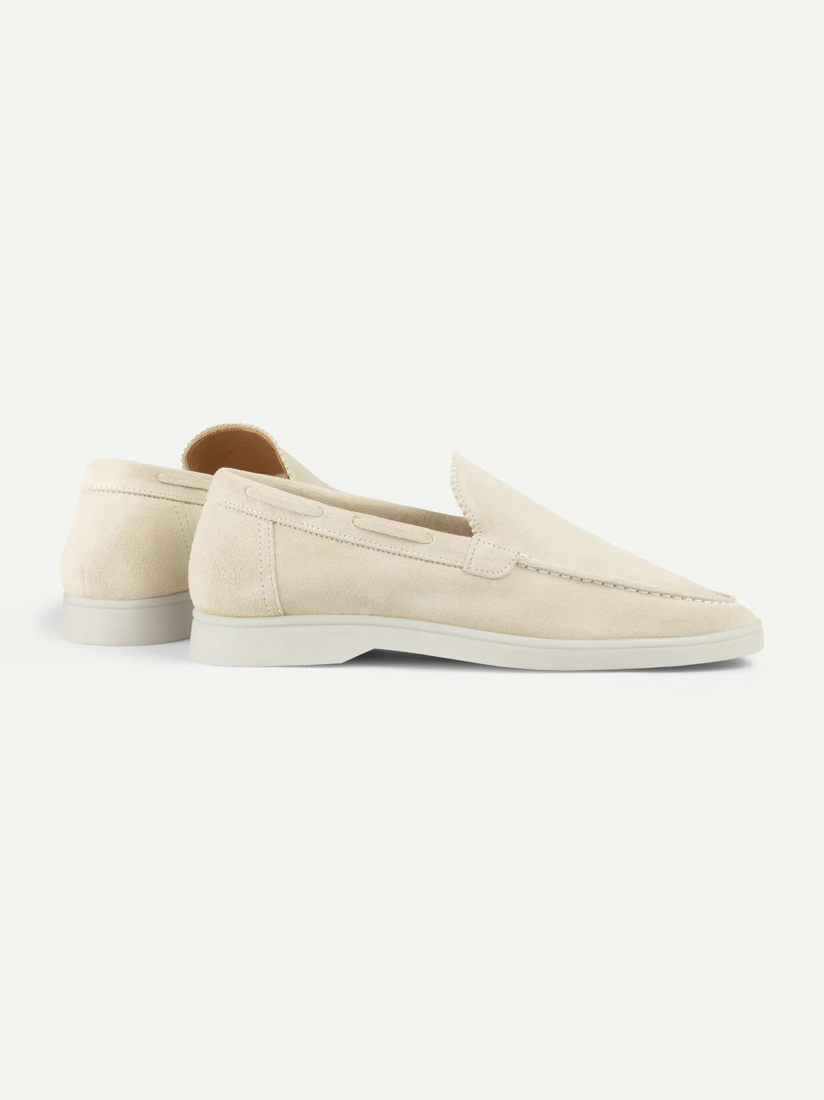 Dames Loafers | Suède Ecru | Luxe Slip-On Schoenen