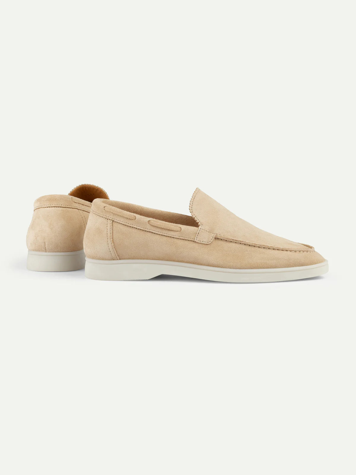 Dames Loafers | Lichtbeige | Suède | Comfortabele Instappers