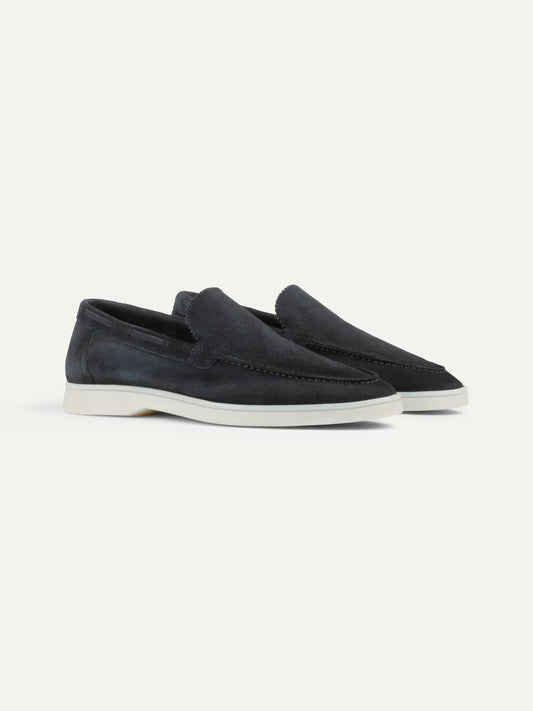 Dames Loafers | Donkerblauw | Suède | Comfortabele Instappers