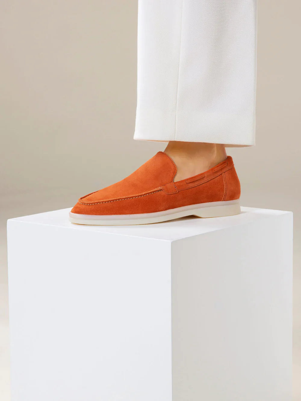 Dames Loafers | Oranje | Suède | Comfortabele Instappers