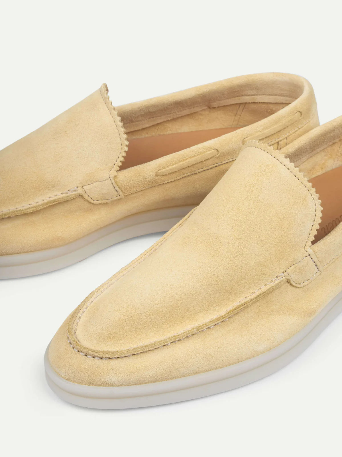 Dames Loafers | Lichtgeel | Suède | Comfortabele Instappers