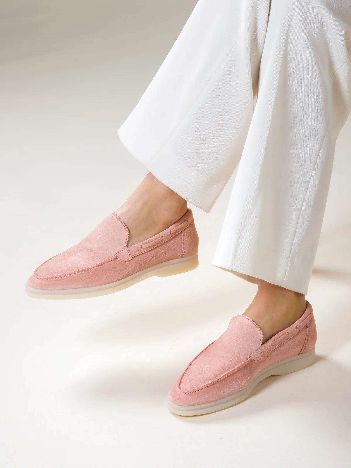 Dames Loafers | Roze | Suède | Comfortabele Instappers