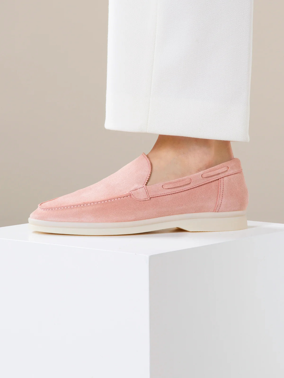 Dames Loafers | Roze | Suède | Comfortabele Instappers
