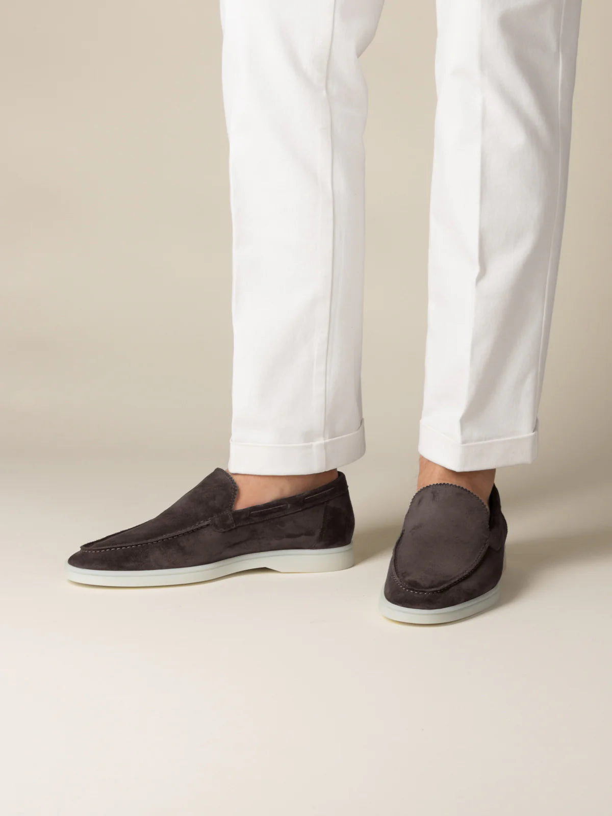 Yacht Loafers Heren | Warmgrijs Suède | Gemaakt in Italie