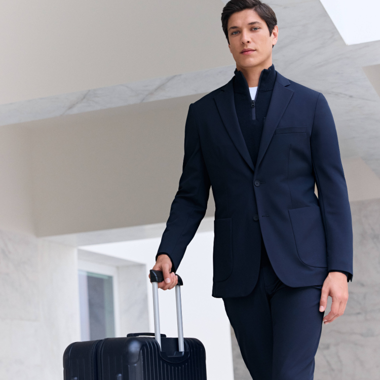 Heren Blazer | Katoen | Donkerblauw