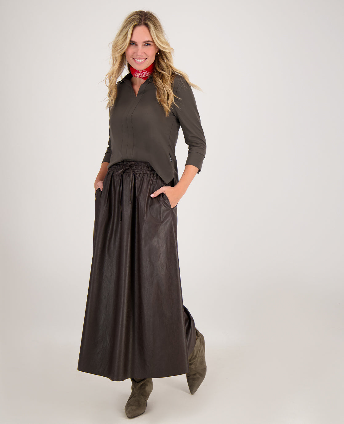 Dames Travel Top | V-Hals met Kraag | Zwart | Comfortabel