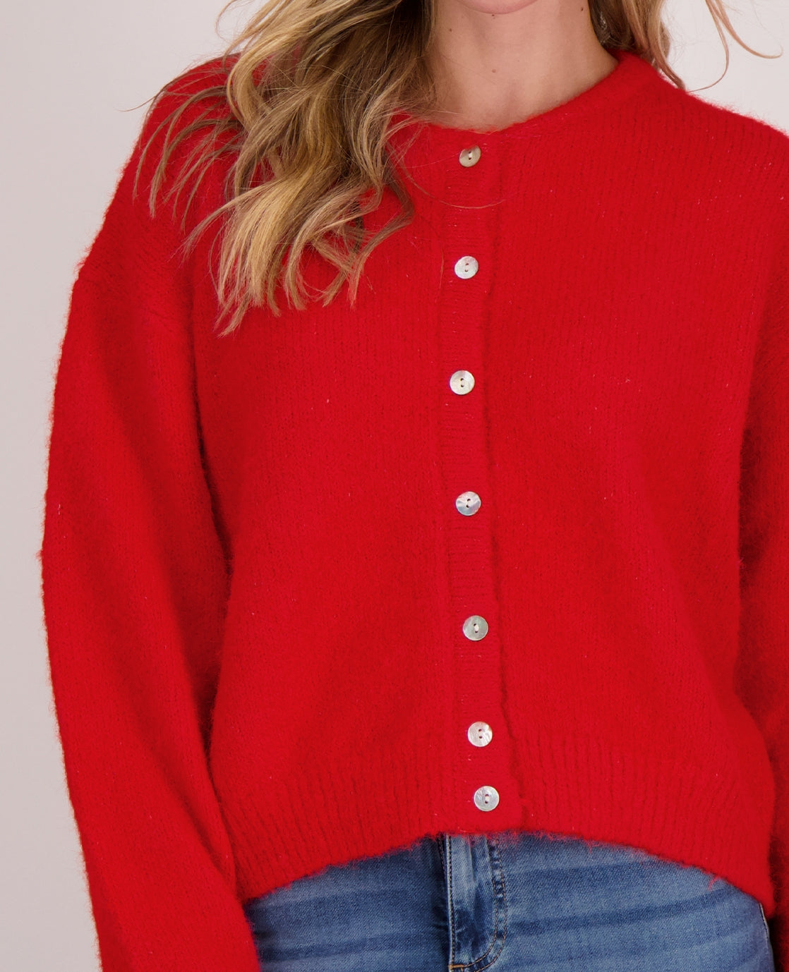 Wollen vest | Knopen | Rood