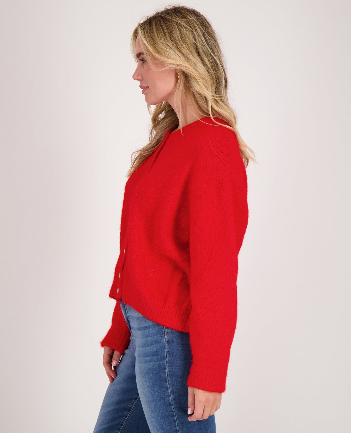 Wollen vest | Knopen | Rood