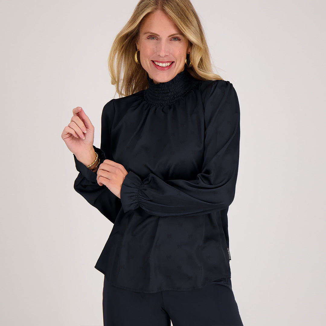 Colle | Blouse | Donkerblauw | Zwart