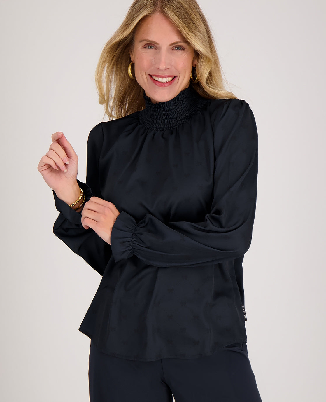 Colle | Blouse | Donkerblauw | Zwart