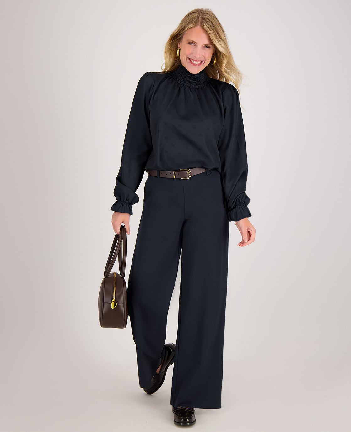 Colle | Blouse | Donkerblauw | Zwart