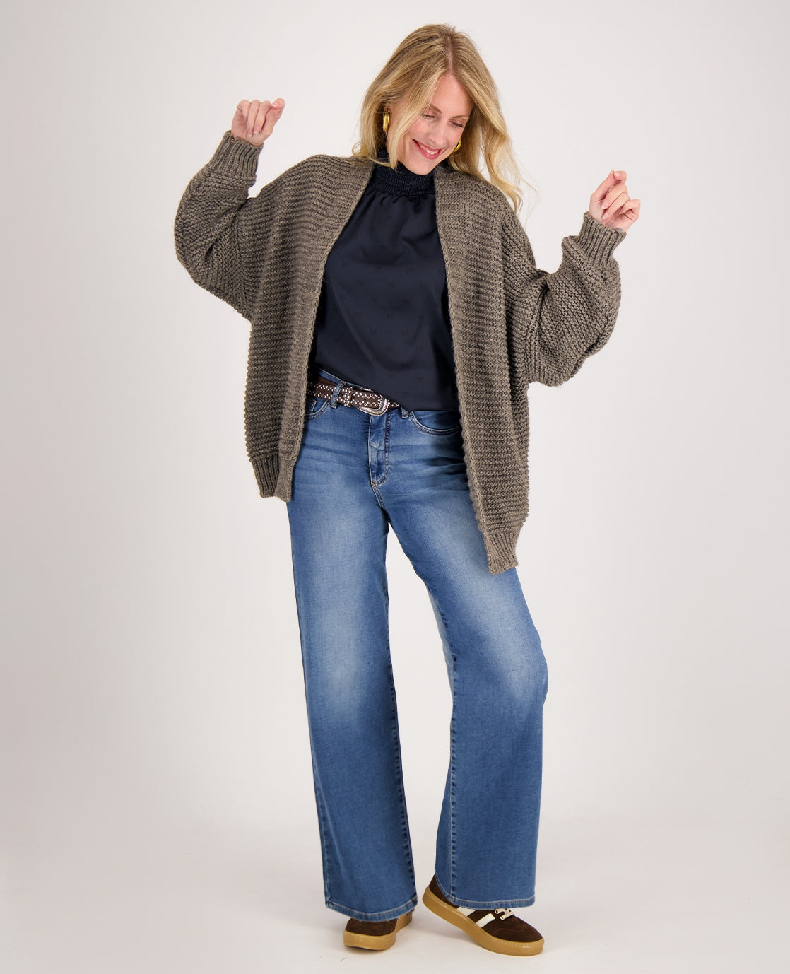 Colle | Blouse | Donkerblauw | Zwart