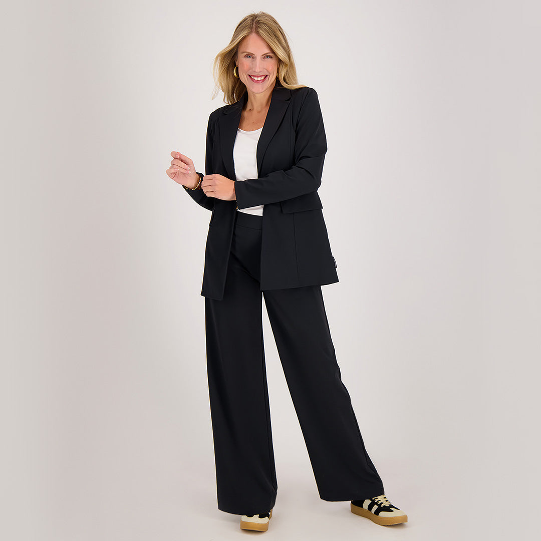 Dames Travel Broek | Rechte Pasvorm | Zwart | Comfortabel & Kreukvrij