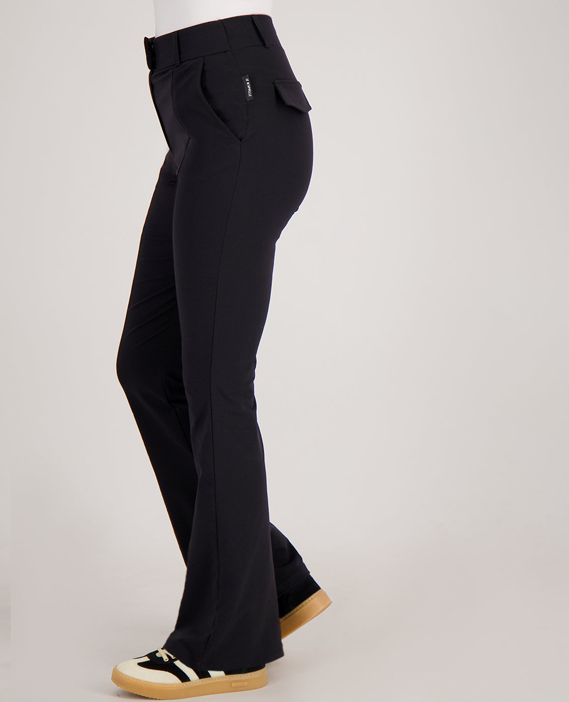 Dames Travel Broek | Flared Pasvorm | Zwart | Comfortabel
